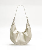 (V5938) The First Layer of Cowhide Dumpling Bag Fashion Casual Advanced Sense Soft Cloud Crescent Bag Large Capacity Leather Crossbody Armpit Bag