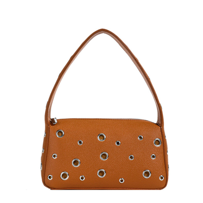 (V7083) Scooter Bag Europe and America Retro Handbag Rivet Bag One Shoulder Armpit Bag