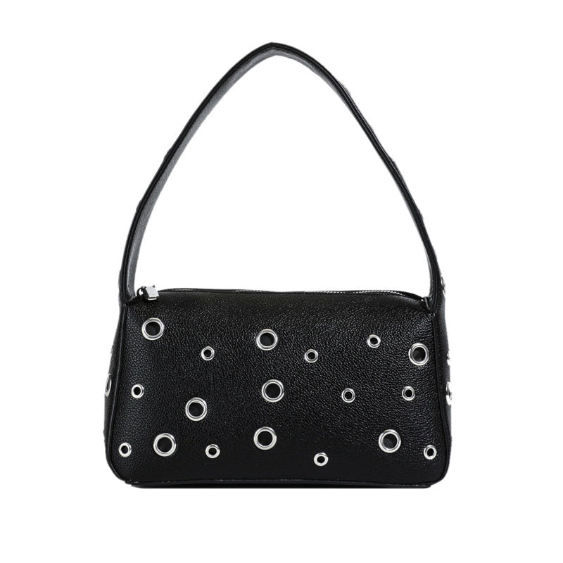(V7083) Scooter Bag Europe and America Retro Handbag Rivet Bag One Shoulder Armpit Bag