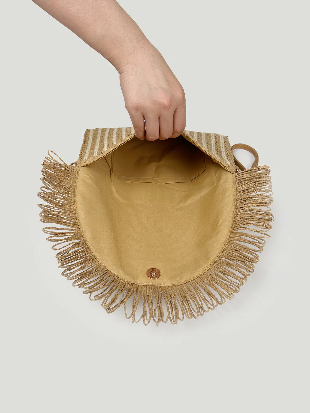 (V7462) Handwoven Bag Cross-Body Handbag Small Bohemian Style Summer Beach Tassel Straw Woven Bag