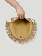 (V7462) Handwoven Bag Cross-Body Handbag Small Bohemian Style Summer Beach Tassel Straw Woven Bag