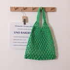 (V7467) Wind Cotton Thread Hand Woven Bag Beach Bag Women's Bag One Shoulder Handheld Leisure Hollow Travel Holiday Straw Woven Bag