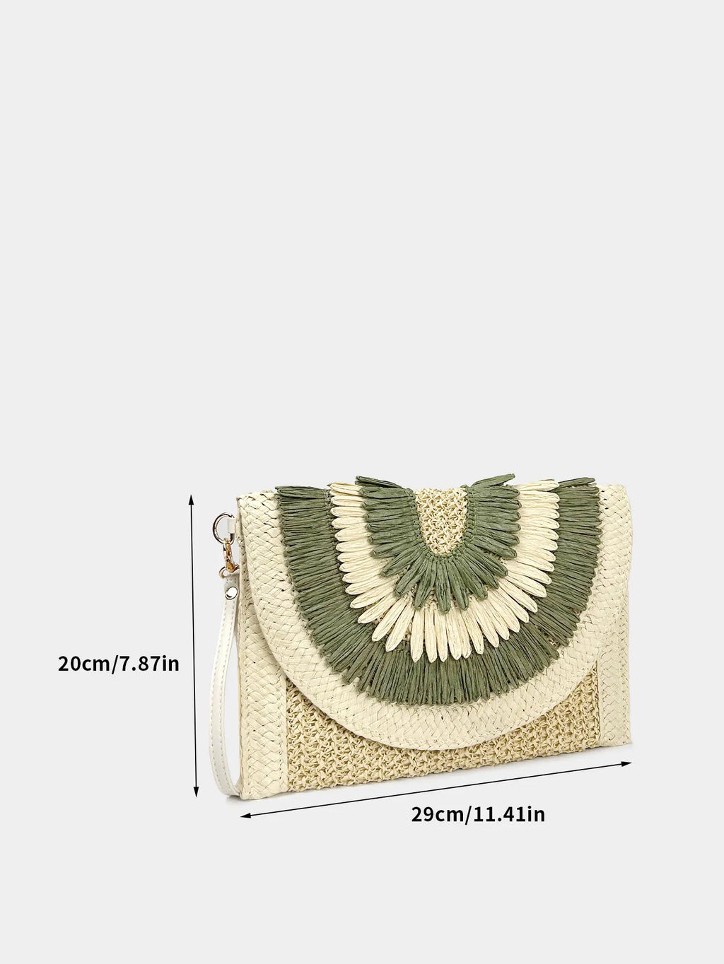 (V7468) Summer New Style Match Color Straw Body Phone Bag Clam Shell Fringe Small Square Bag