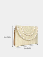 (V7471) Handhold Straw Woven Bag New Hand Bag Envelope Bag Senior Sense Woven Bag