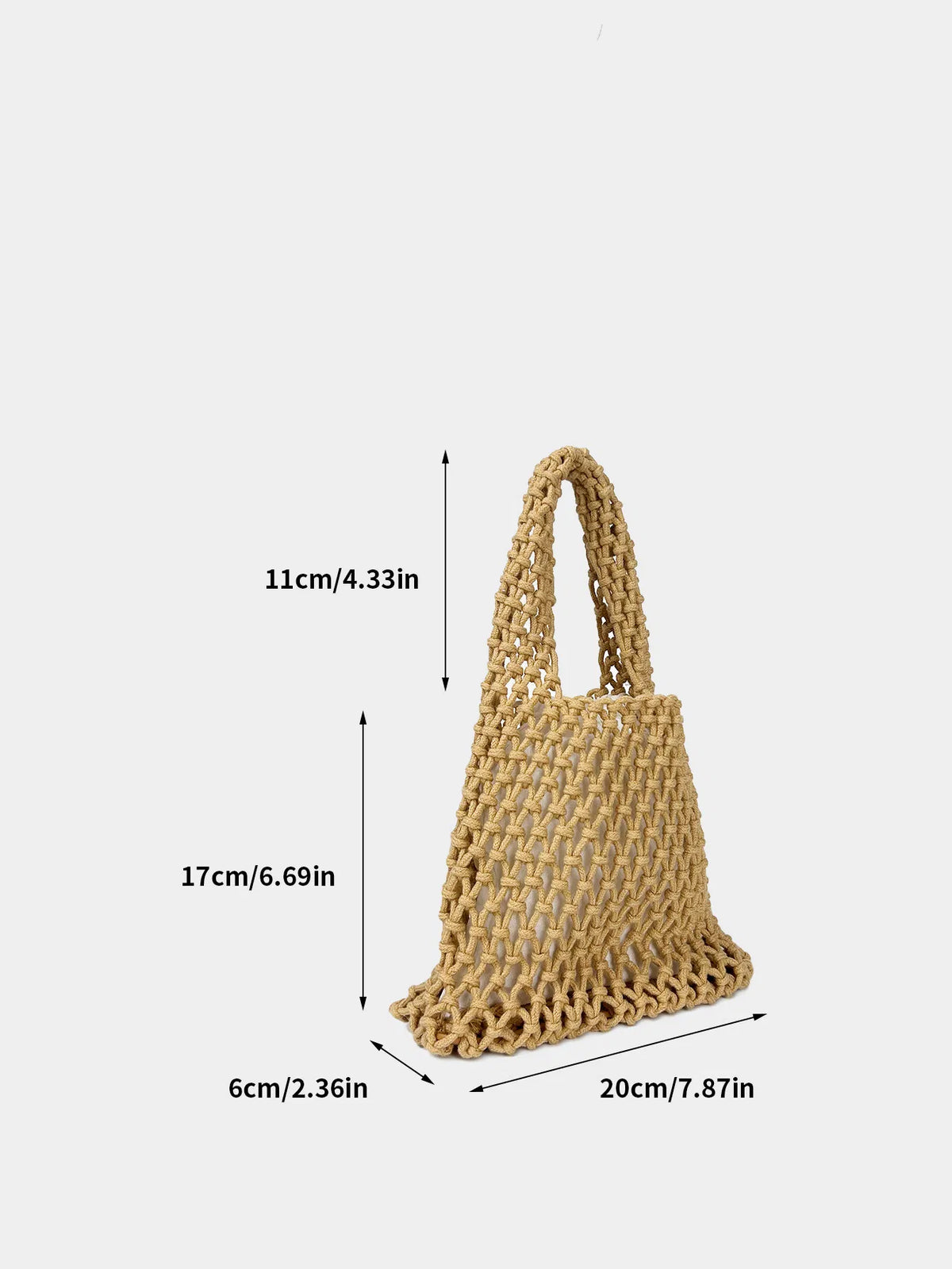 (V7478) Hollow Handmade Woven Cotton Rope Bag Summer New Fishing Net Bag Pure Handbag