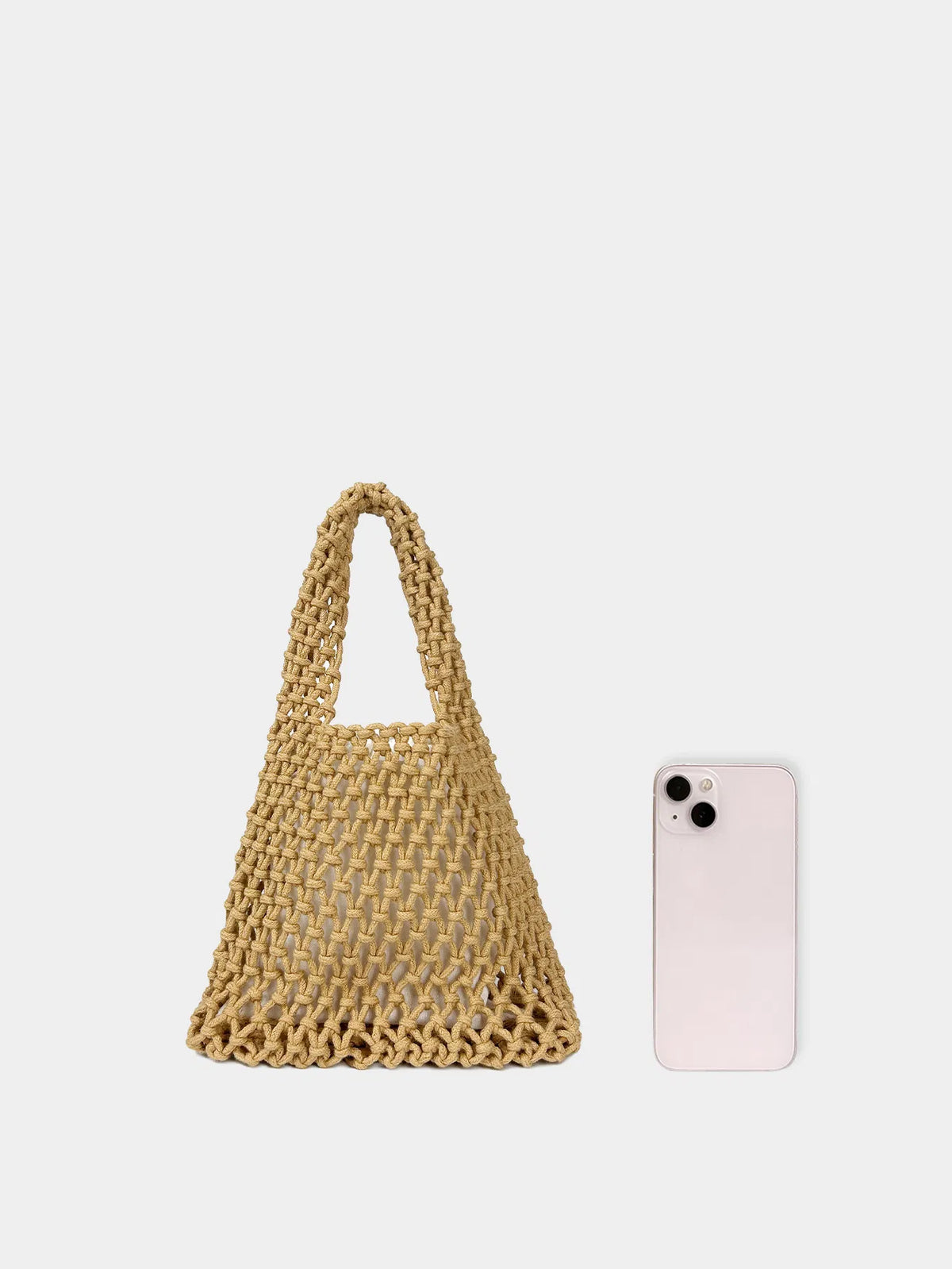 (V7478) Hollow Handmade Woven Cotton Rope Bag Summer New Fishing Net Bag Pure Handbag