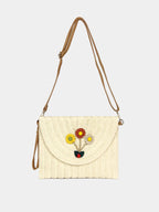 (V7479) Woven Shoulder Bag Fashion New Handhold Small Square Bag Straw Handhold Envelope Bag