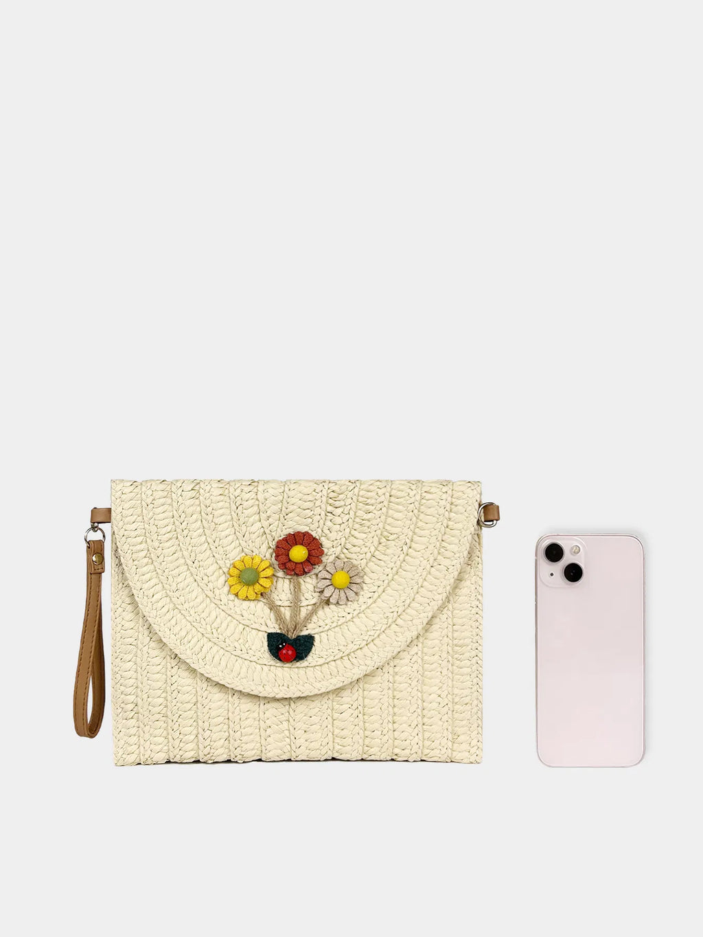 (V7479) Woven Shoulder Bag Fashion New Handhold Small Square Bag Straw Handhold Envelope Bag