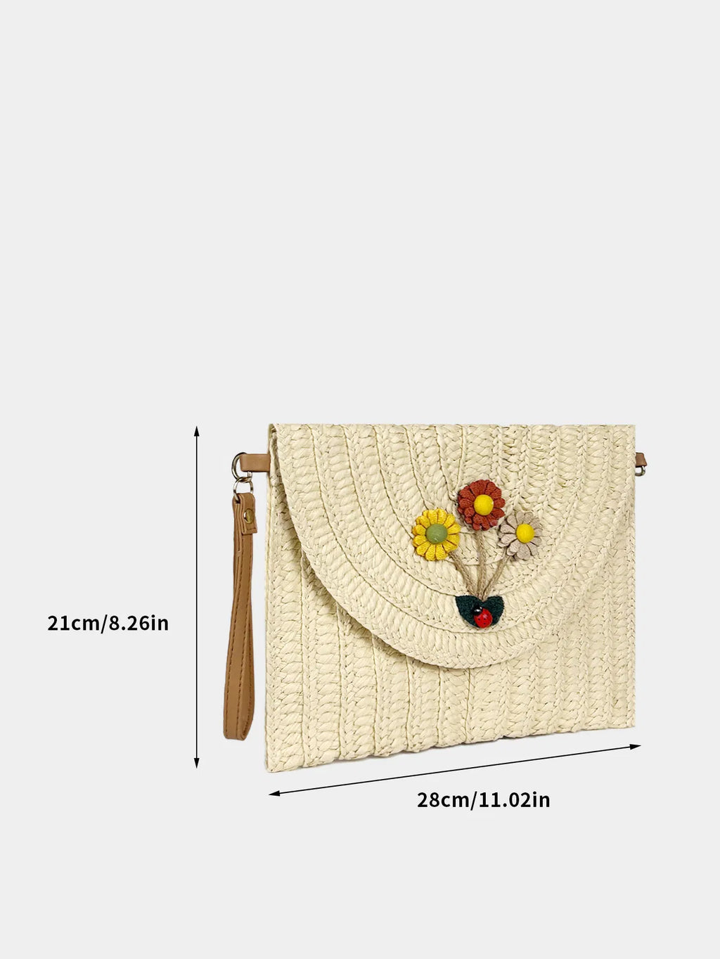 (V7479) Woven Shoulder Bag Fashion New Handhold Small Square Bag Straw Handhold Envelope Bag