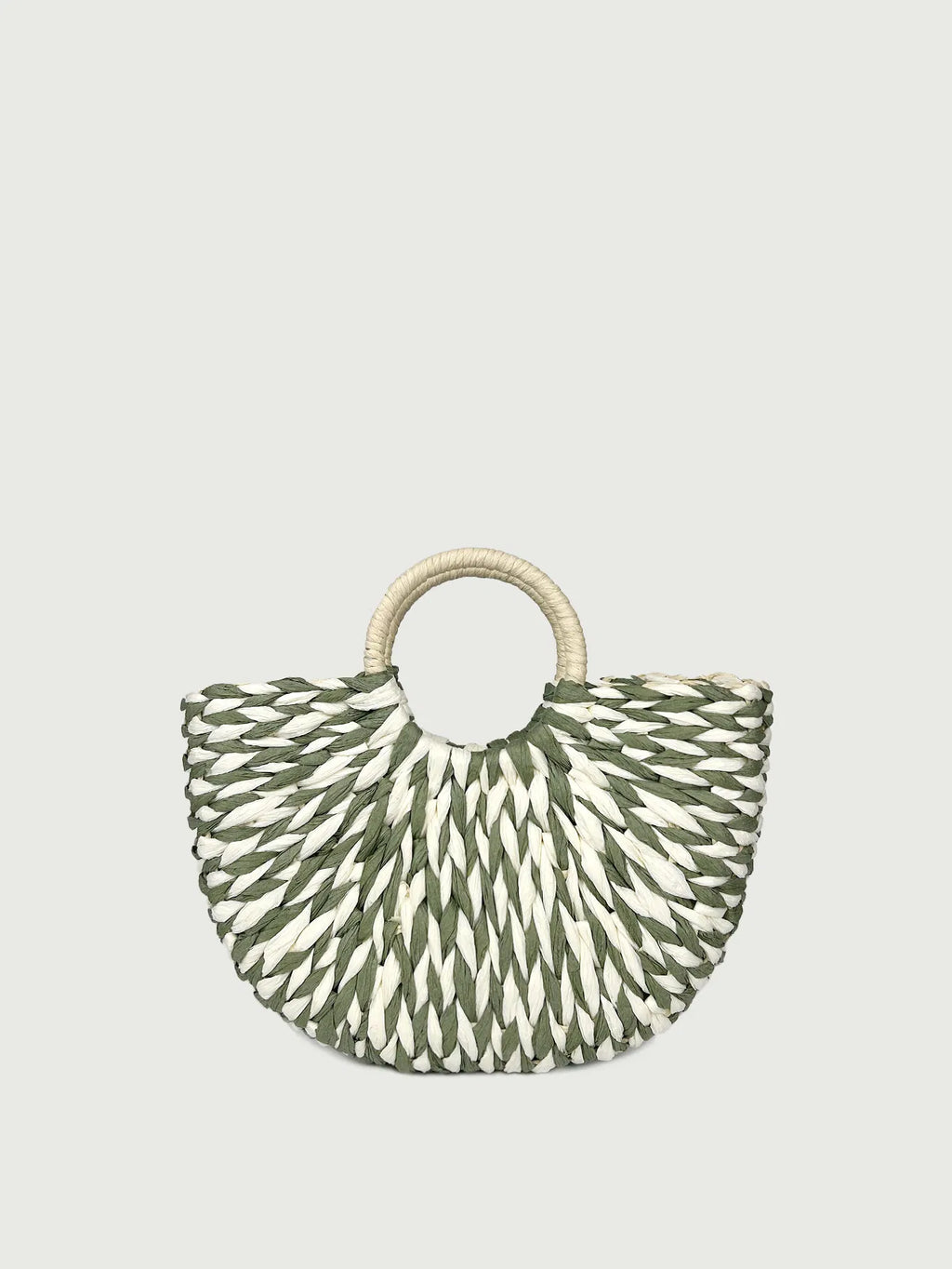 (V7481) New Straw Crescent Bag Large Capacity Beach Bag Handwoven Color Bump Carry Basket Bag