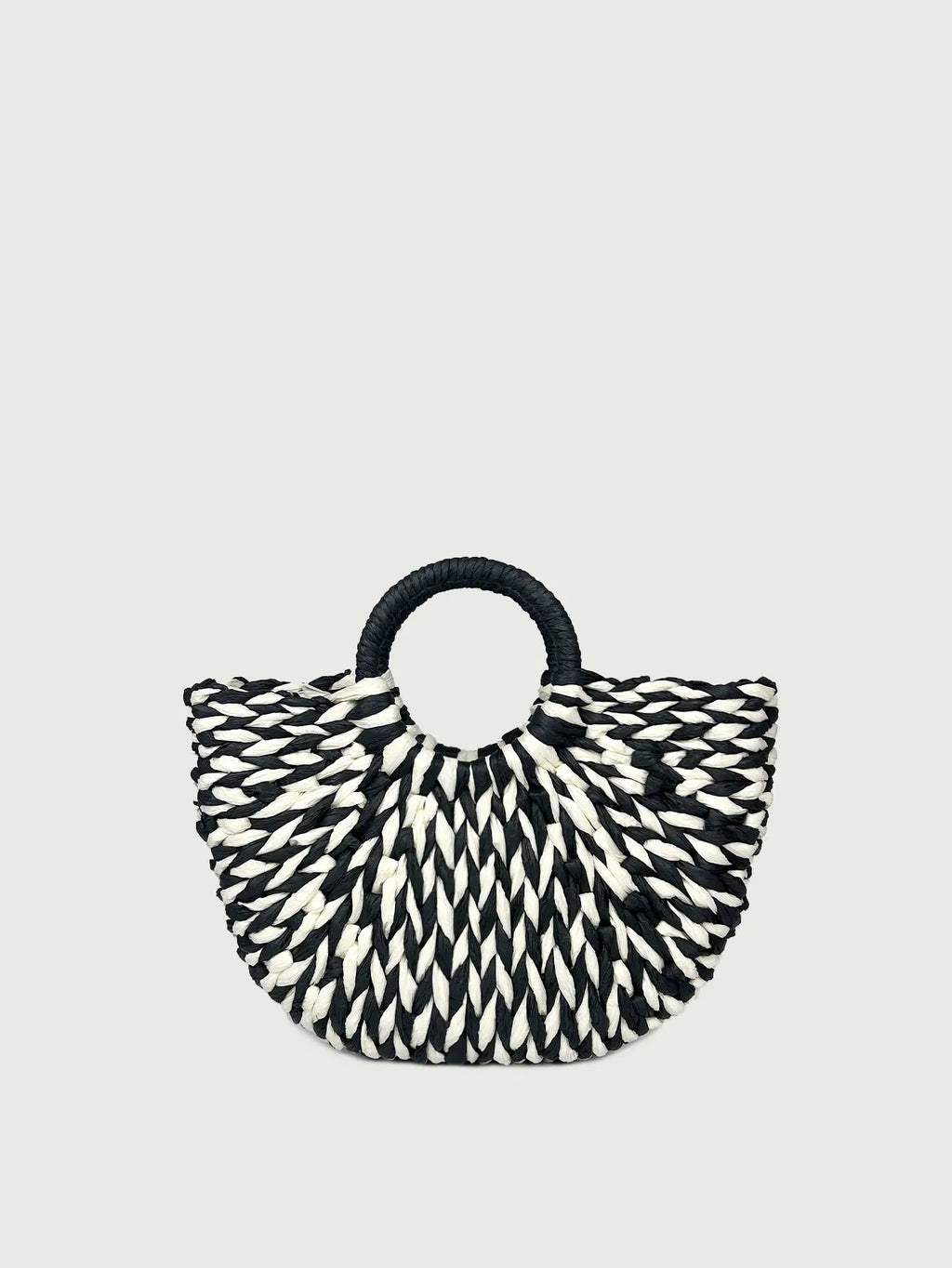 (V7481) New Straw Crescent Bag Large Capacity Beach Bag Handwoven Color Bump Carry Basket Bag
