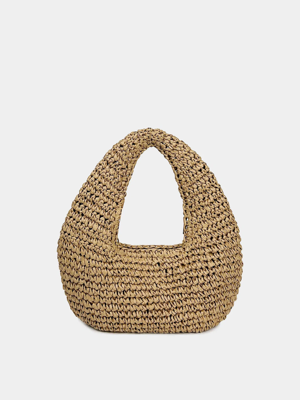 (V7484) Straw Crescented Bag New Summer Beach Resort Beach Bag Handwoven Shoulder Underarm Bag
