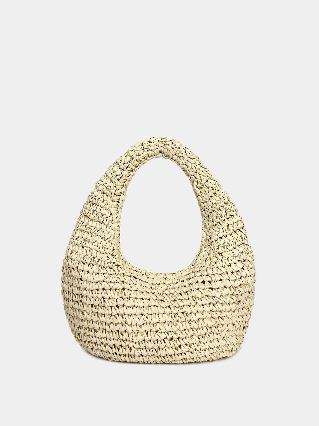 (V7484) Straw Crescented Bag New Summer Beach Resort Beach Bag Handwoven Shoulder Underarm Bag