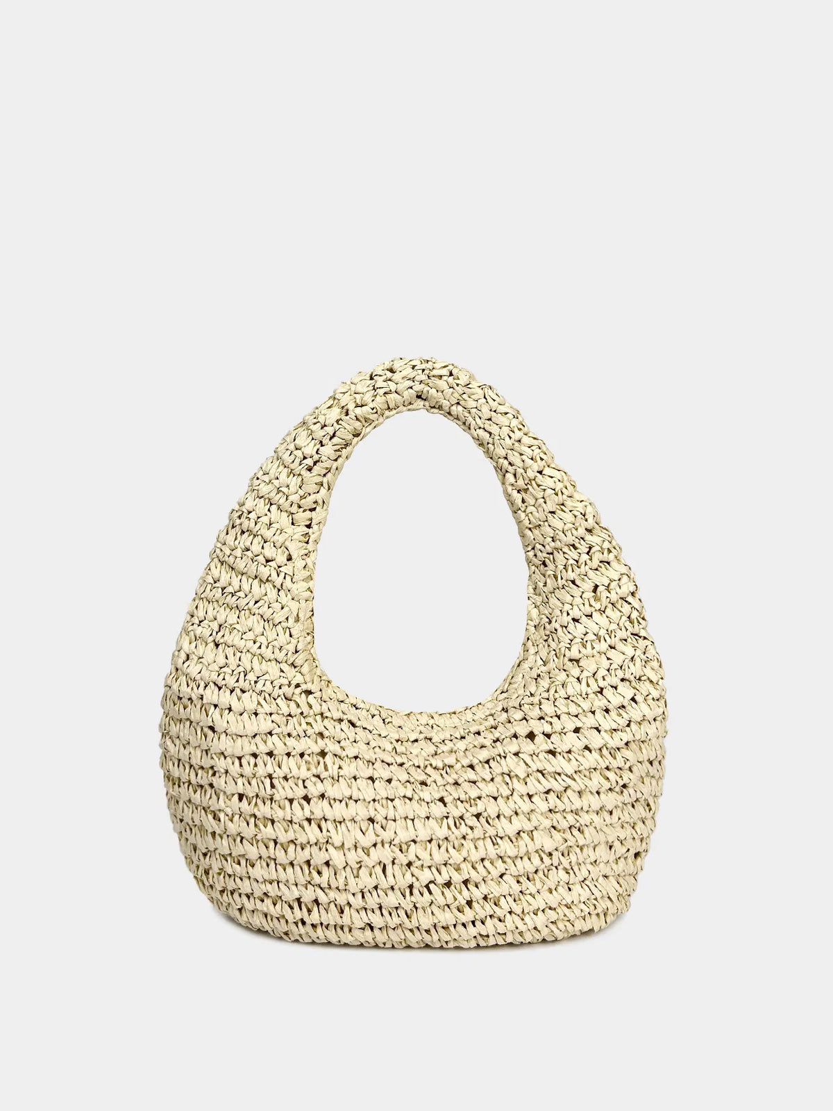 (V7484) Straw Crescented Bag New Summer Beach Resort Beach Bag Handwoven Shoulder Underarm Bag