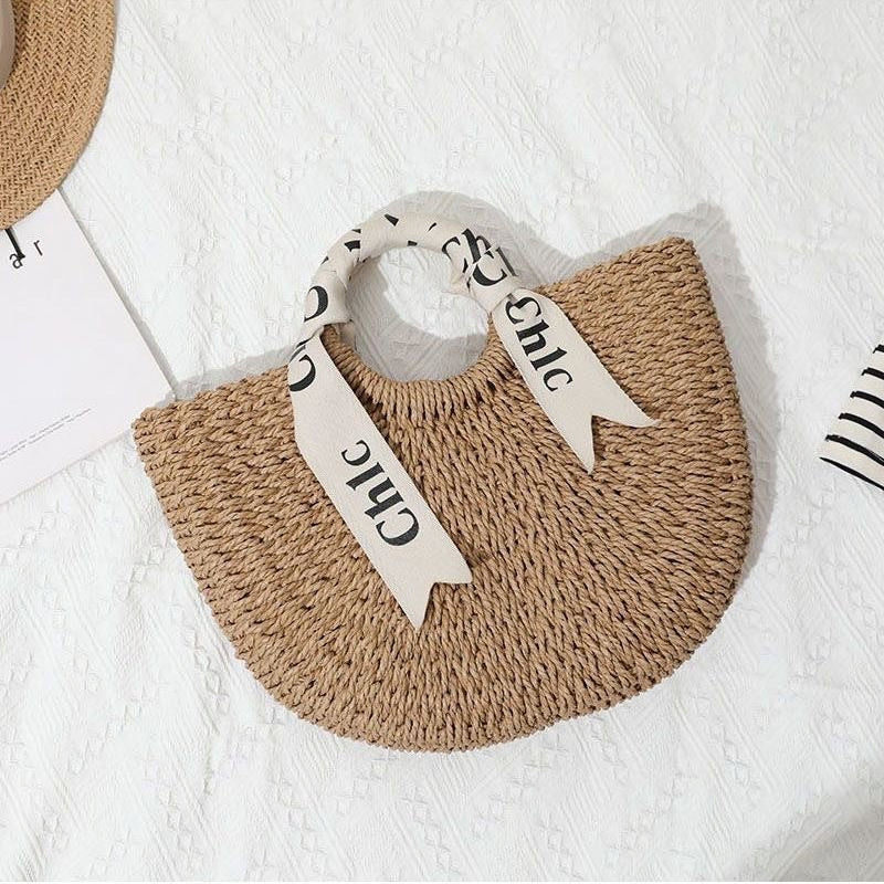 (V7503) Basket Bag New Transparent Jelly Bag Shoulder Beach Bag Handbag
