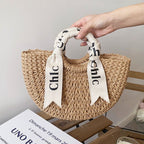 (V7503) Basket Bag New Transparent Jelly Bag Shoulder Beach Bag Handbag