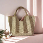 (V7504) Handwoven Bag Women's New Shoulder Bag Large Capacity Tote Bag Beach Holiday Straw Bag