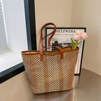 (V7511) Commuter High Sense Underarm Bag Women New Simple Straw Woven Bag Large Capacity Shoulder Bag