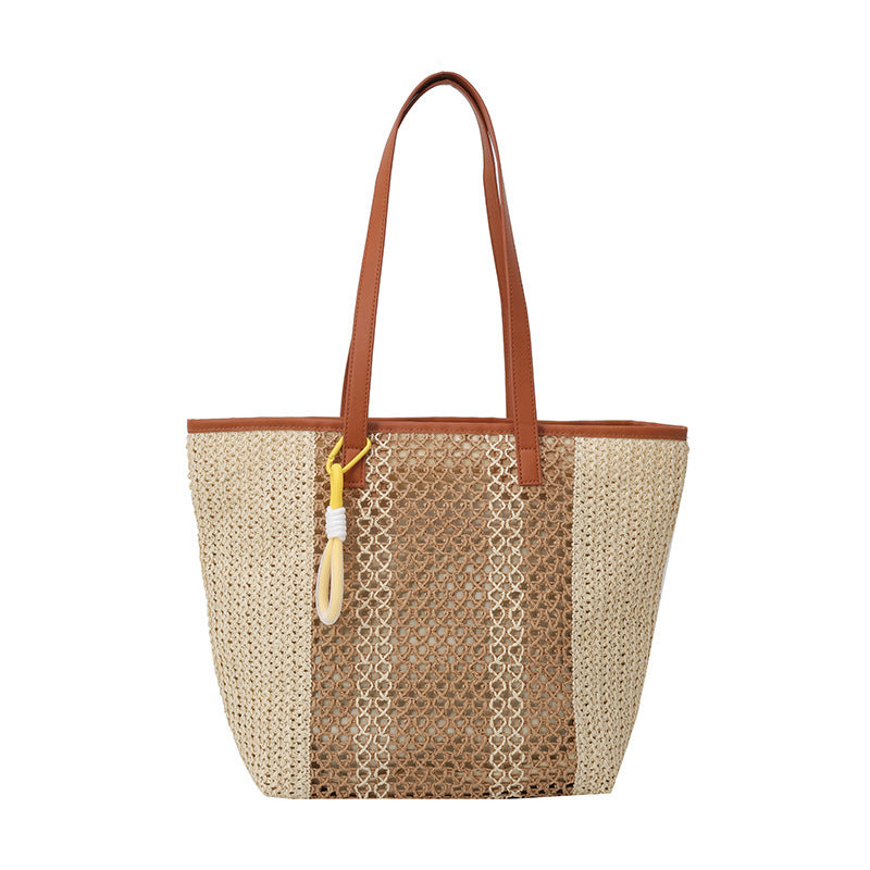 (V7511) Commuter High Sense Underarm Bag Women New Simple Straw Woven Bag Large Capacity Shoulder Bag