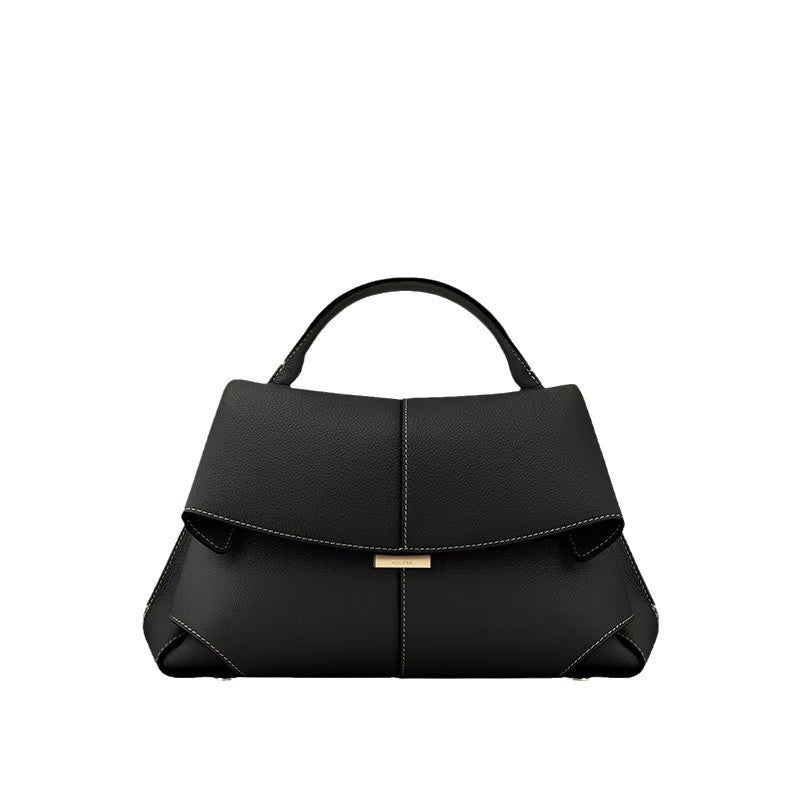 (V7656) Bolinen's New French Niche Leather Retro Smiling Bag