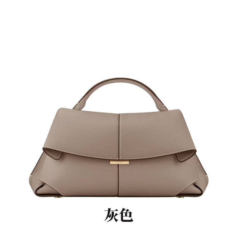 (V7656) Bolinen's New French Niche Leather Retro Smiling Bag