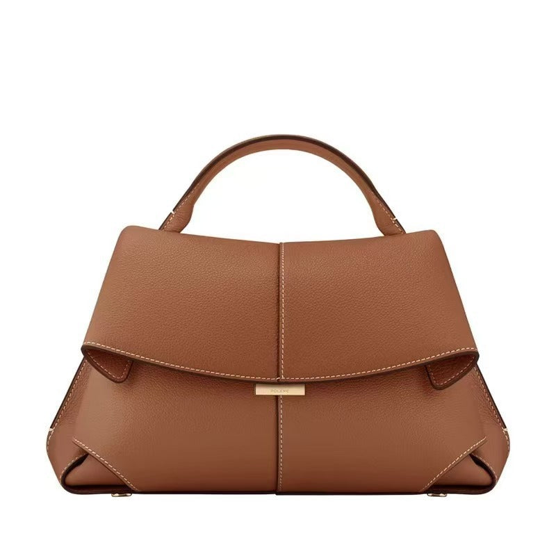 (V7656) Bolinen's New French Niche Leather Retro Smiling Bag