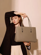 (V7663) New Commuter Large-Capacity Top-Grain Cowhide Tote Bag for Ladies