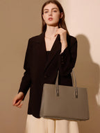 (V7663) New Commuter Large-Capacity Top-Grain Cowhide Tote Bag for Ladies