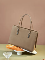 (V7663) New Commuter Large-Capacity Top-Grain Cowhide Tote Bag for Ladies