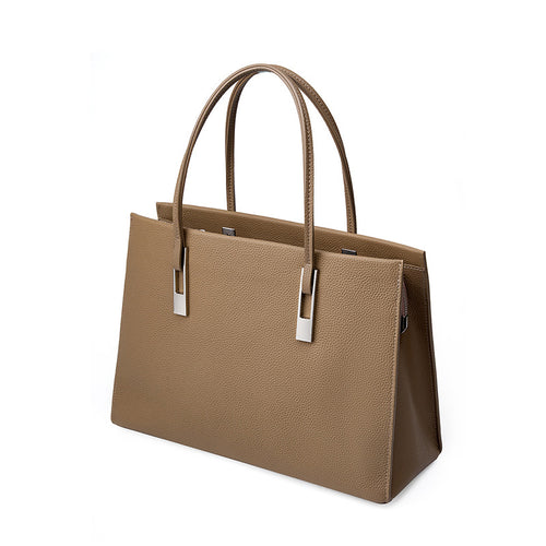 (V7663) New Commuter Large-Capacity Top-Grain Cowhide Tote Bag for Ladies