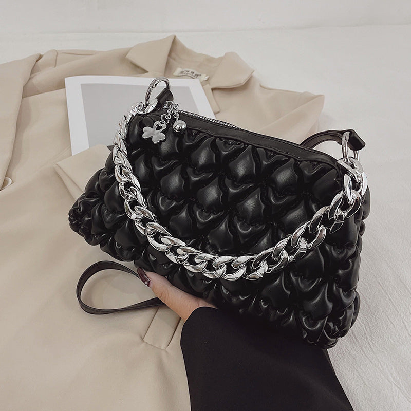 (WD0655) New Arrival Fashion Pleated Lattice Handbag