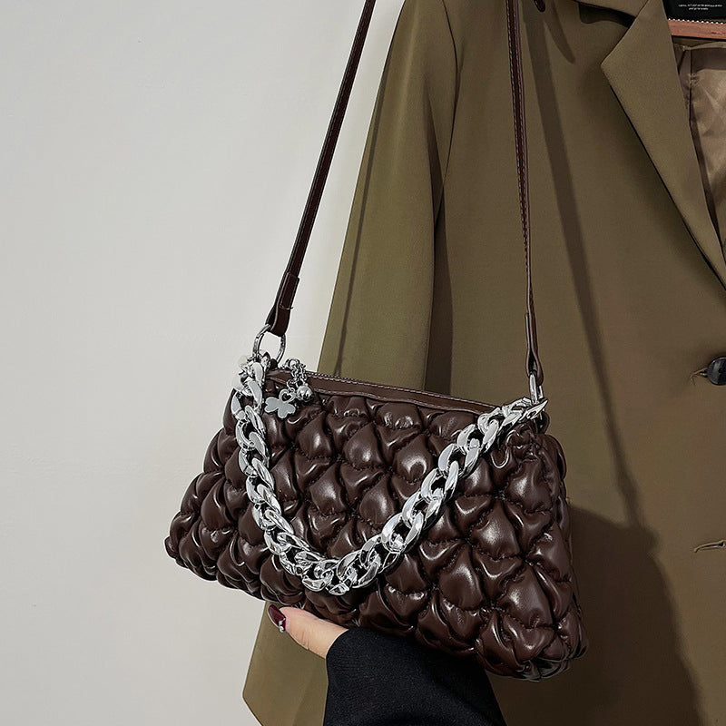 (WD0655) New Arrival Fashion Pleated Lattice Handbag