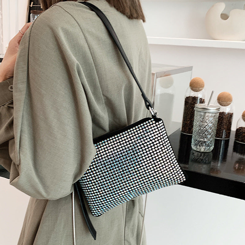 (WD0694) Fashion Hot Selling Hot Diamond Female Oblique Span Package Stylish Hot Selling Women's Diamond Oblique Span Package Bag