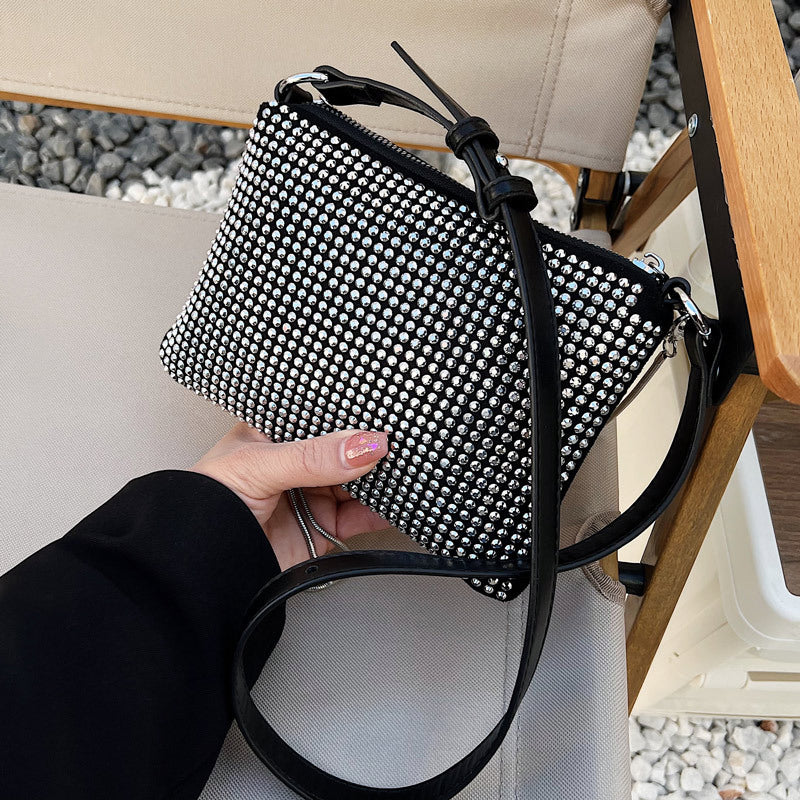 (WD0694) Fashion Hot Selling Hot Diamond Female Oblique Span Package Stylish Hot Selling Women's Diamond Oblique Span Package Bag