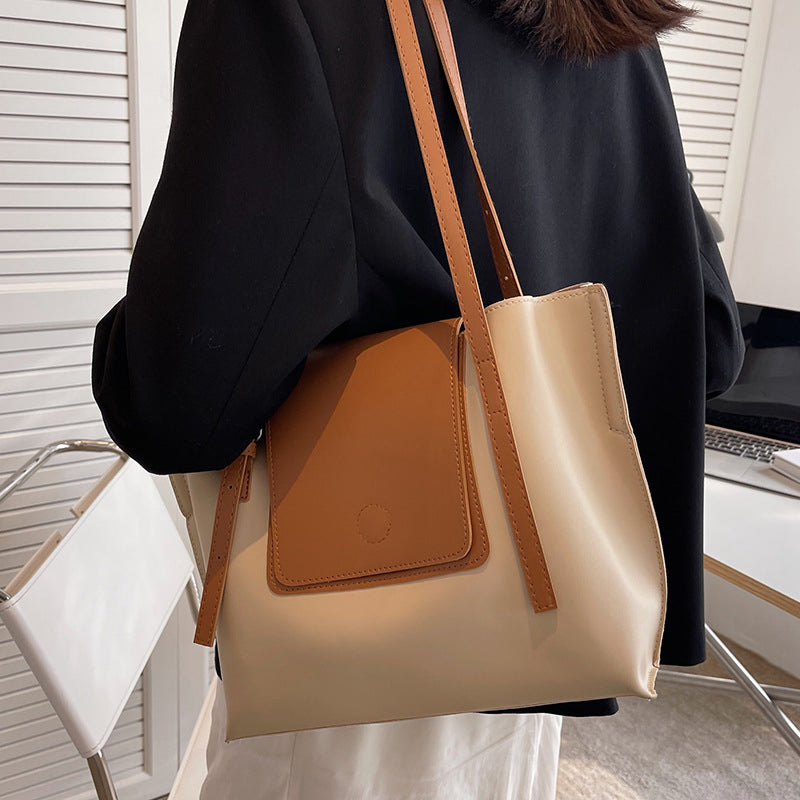 (WD0704) New Leather Women's Bag Large Capacity Winged Shoulder Tote Bag