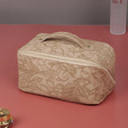 (WD13028) Amazon Exclusive PU Leather Large Capacity Multi-Functional Retro Style Three-Dimensional Embossed Makeup Bag Advanced
