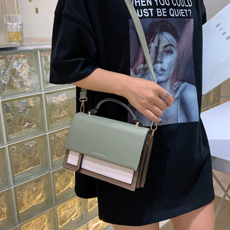 (WD13506) Contrast Color Simple Small Square Bag