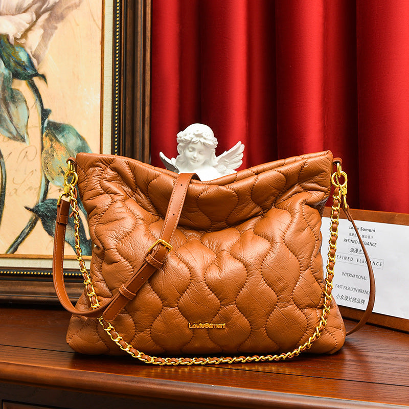 (WD13580) High Quality Embroidered Puffy Tote Bag
