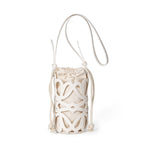 (WD3902) Niche Design Hollow Drawstring Canvas Cylinder Small Bag Personality Retro Crossbody