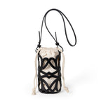 (WD3902) Niche Design Hollow Drawstring Canvas Cylinder Small Bag Personality Retro Crossbody