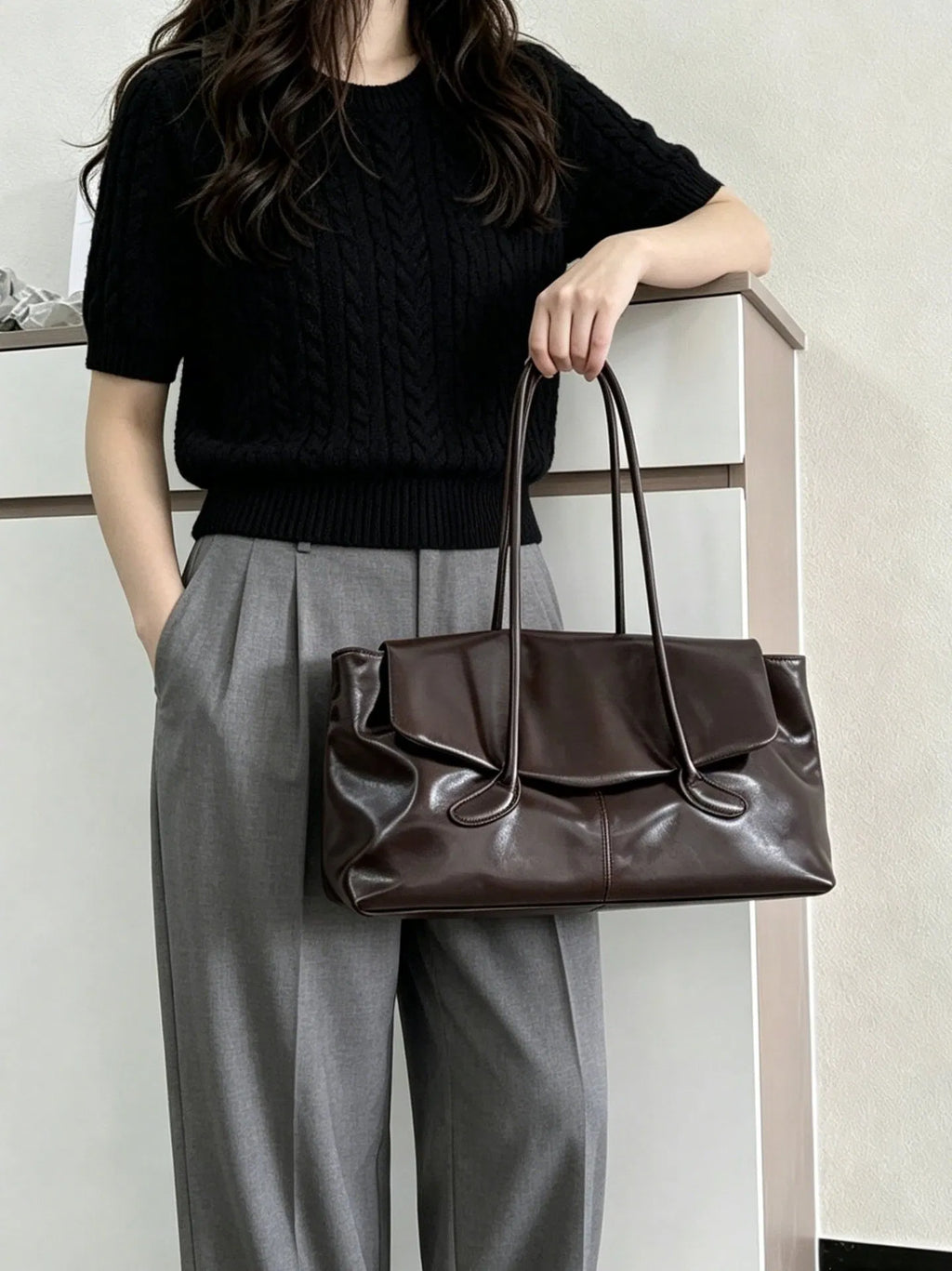 (WD3903) Woolen Cloth Hand Box Bag Small Fragrance Style Crossbody Bag