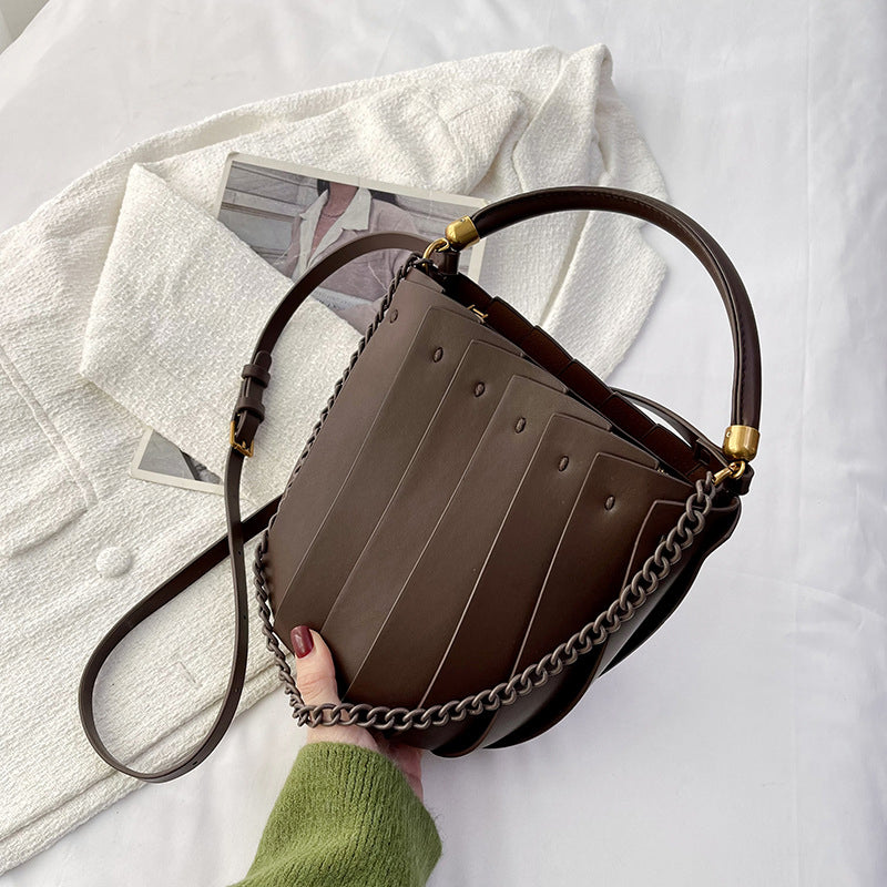 (WD3906) Popular Female Bag Autumn and Winter Retro Crossbody Bucket Bag