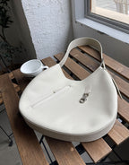 (WD3909) Top Layer Cowhide Women's Large Capacity Round Clutch Warmer Crossbody Bag