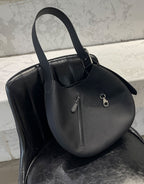 (WD3909) Top Layer Cowhide Women's Large Capacity Round Clutch Warmer Crossbody Bag