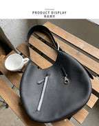 (WD3909) Top Layer Cowhide Women's Large Capacity Round Clutch Warmer Crossbody Bag