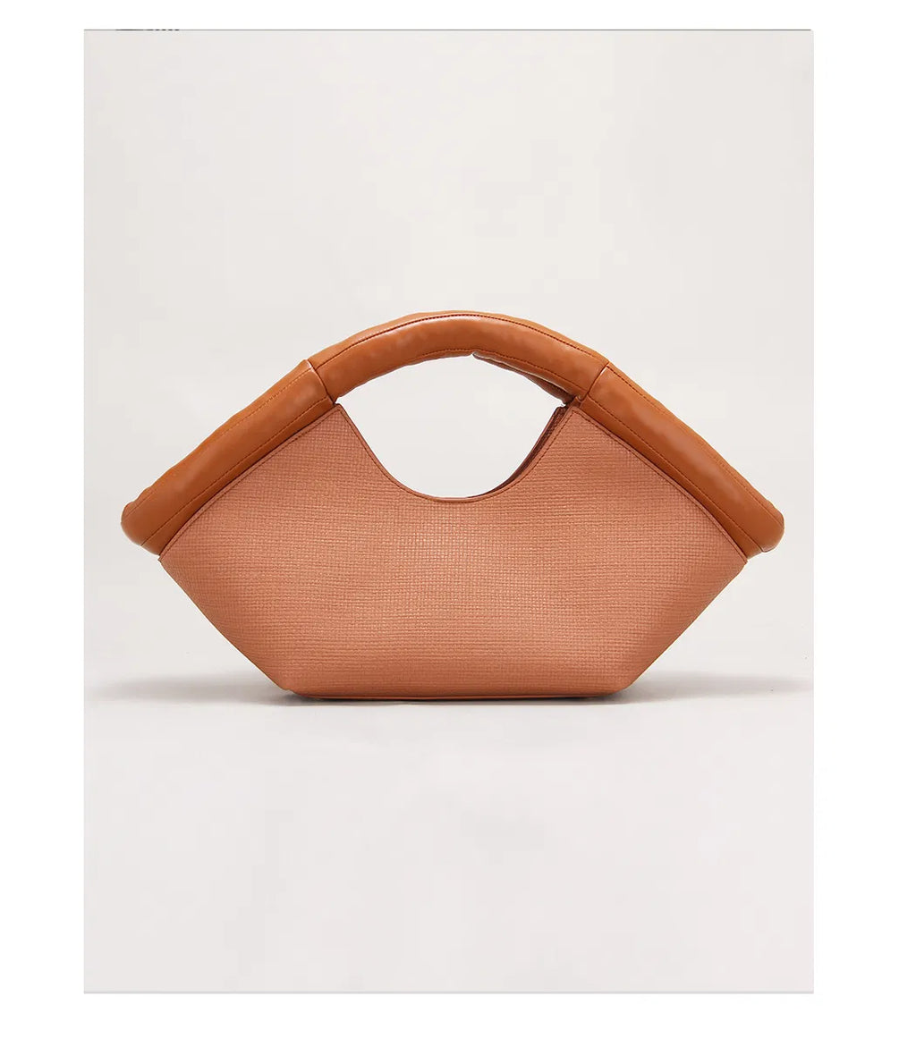 (WD3910) Advanced Cotton Handbag French Niche Design Fan Basket Single Shoulder Crossbody Bag