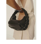 (WD3917) Niche Crescent Soft Fashion Twist Woven Hand Carry Armpit Bag Single Shoulder Crossbody Bag