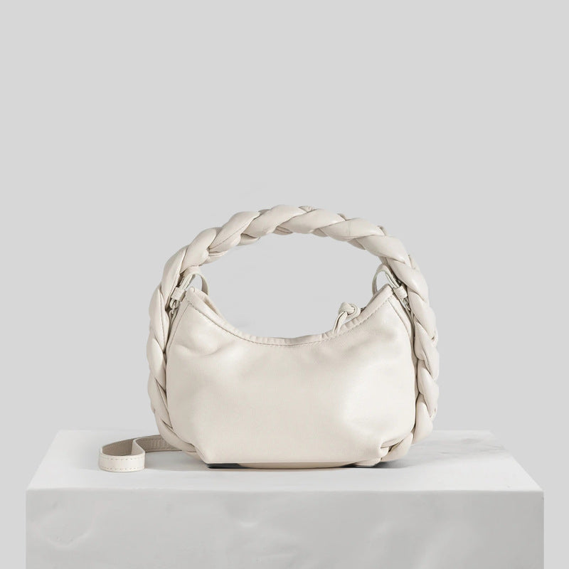 (WD3917) Niche Crescent Soft Fashion Twist Woven Hand Carry Armpit Bag Single Shoulder Crossbody Bag