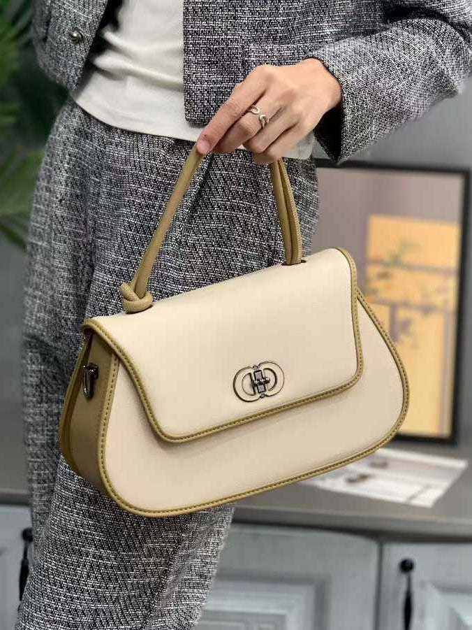 (WD3918) Women New Spring Handheld Small Square Bag, Fashion Lock Buckle Shoulder Bag, Commuter Crossbody Handbag