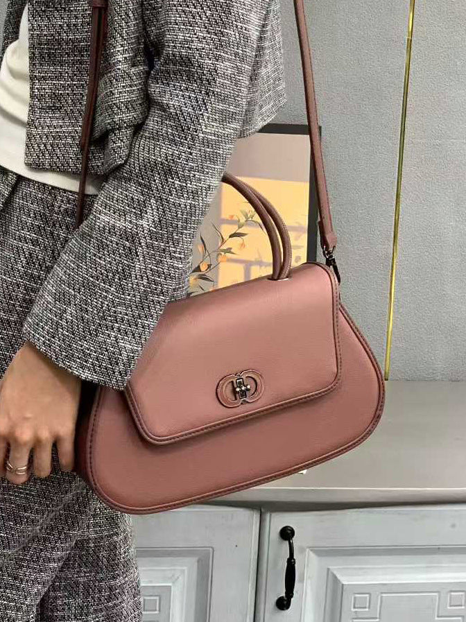 (WD3918) Women New Spring Handheld Small Square Bag, Fashion Lock Buckle Shoulder Bag, Commuter Crossbody Handbag